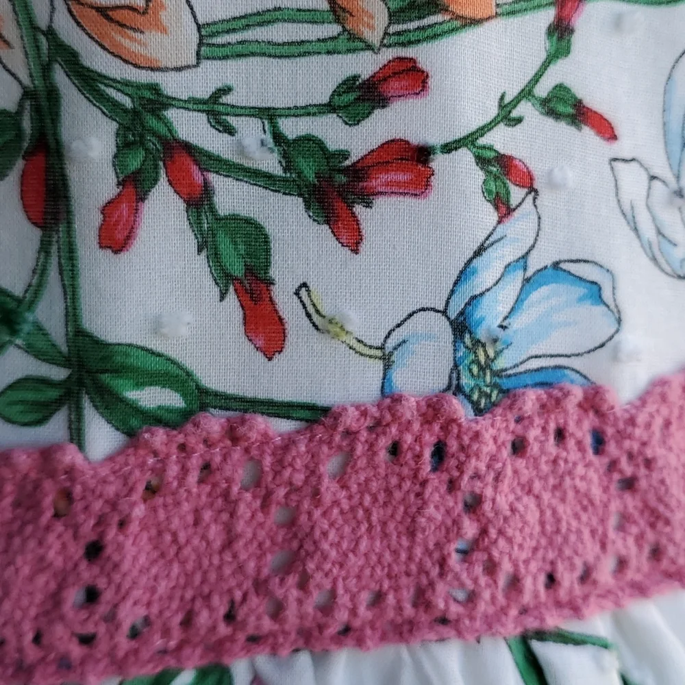 Laura Ashley Floral Tiered Cotton Dress With Lace Detail And Tulle Size …